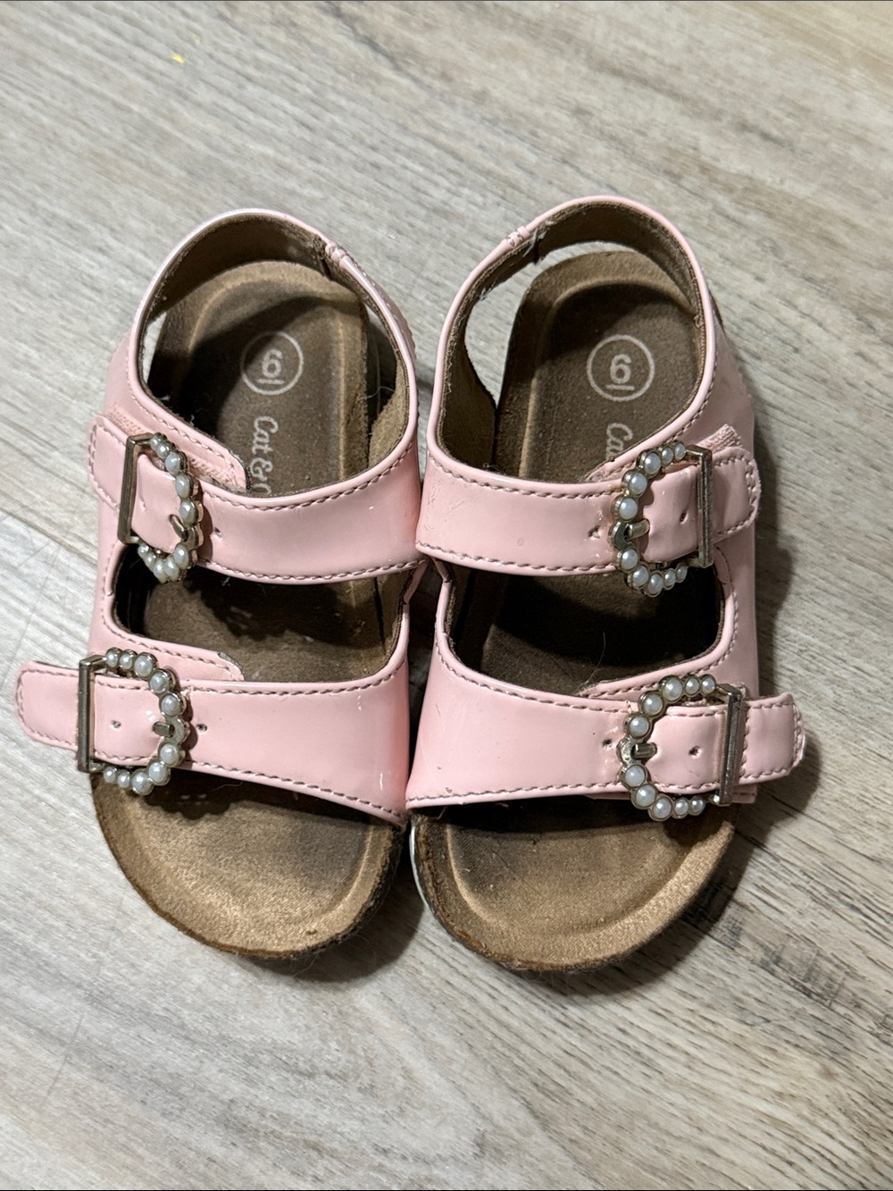 Cat & Jack Light Pink Pearl Buckle Girls' Sandals